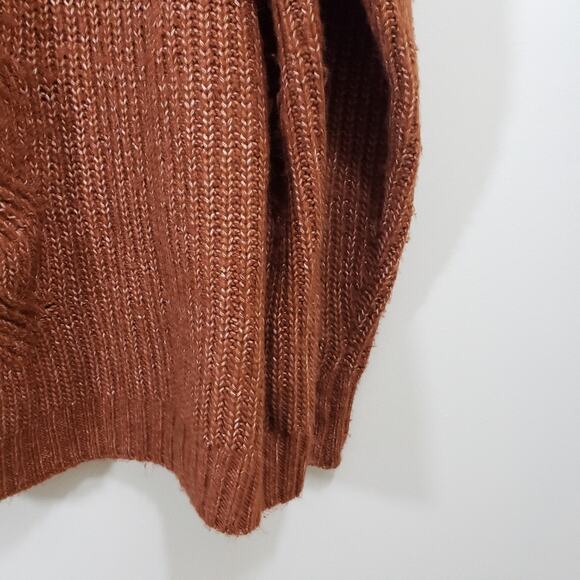 Maurices oversized open knit long sleeve mock turtleneck sweater woman's size L - Picture 5 of 9